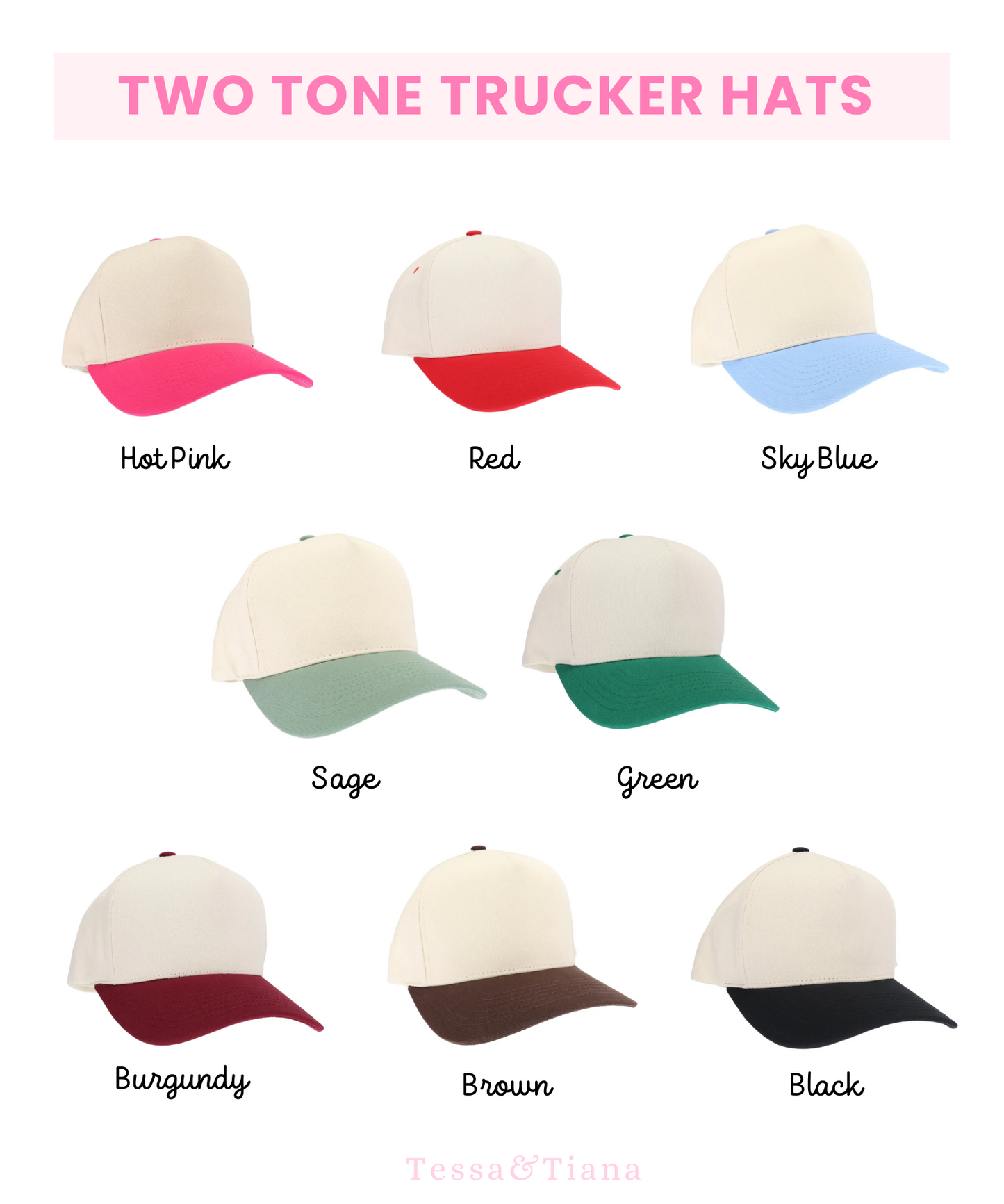 Custom 3D Puff "TEXT" Two Tone Hat