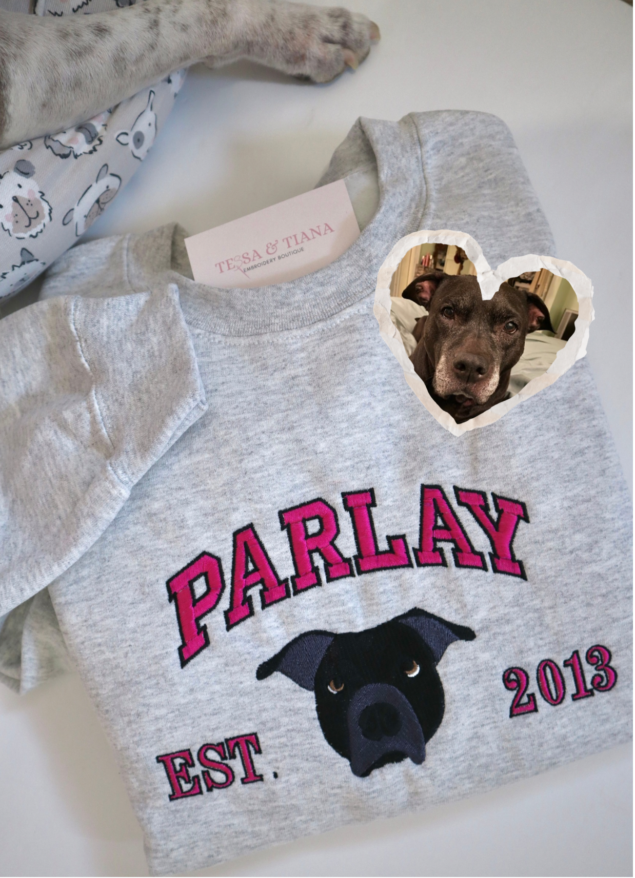 Custom Pet Name Portrait- Embroidery Sweater