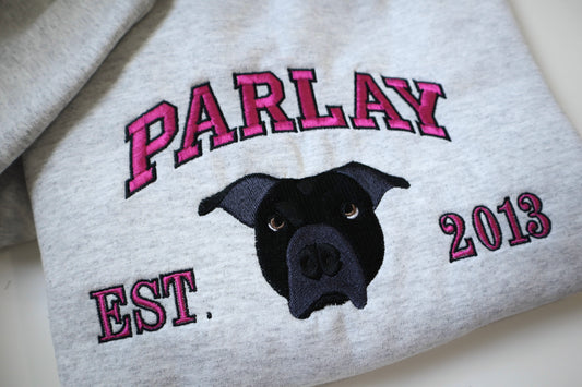 Custom Pet Name Portrait- Embroidery Sweater