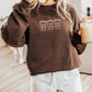 Fall Coffee Embroidered Sweater