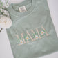 Floral MAMA Embroidery Tee