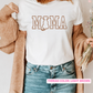 Custom Dog MAMA Outline Tee-  Embroidery