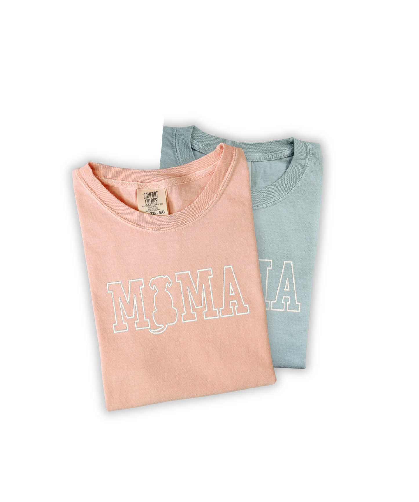 Custom Dog MAMA Outline Tee-  Embroidery
