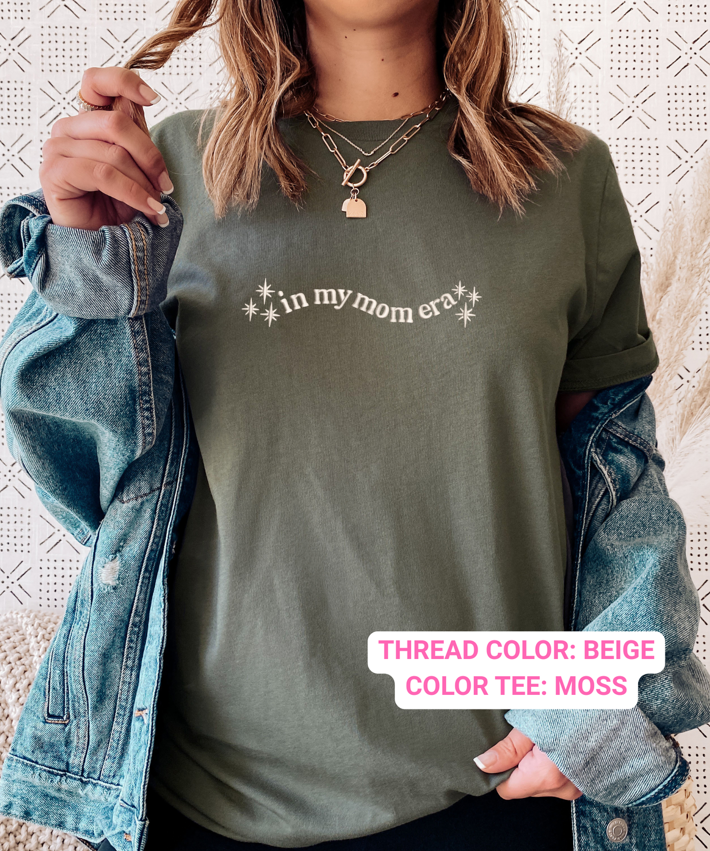 Custom In My Mom Era Tee-  Embroidery