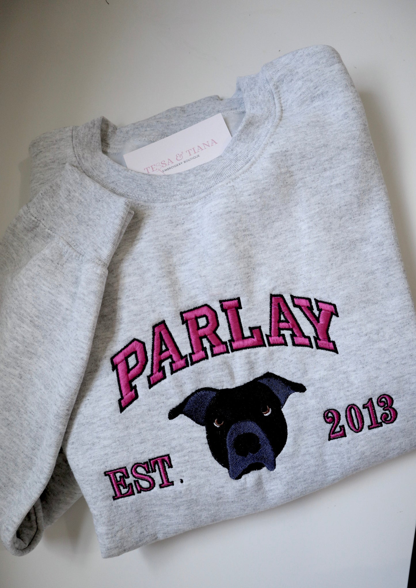 Custom Pet Name Portrait- Embroidery Sweater