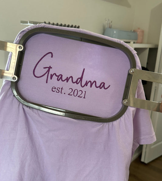 Custom Grandma Embroidered T-Shirt