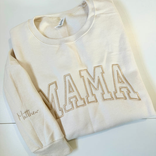 Custom Outline MAMA Embroidered Sweater