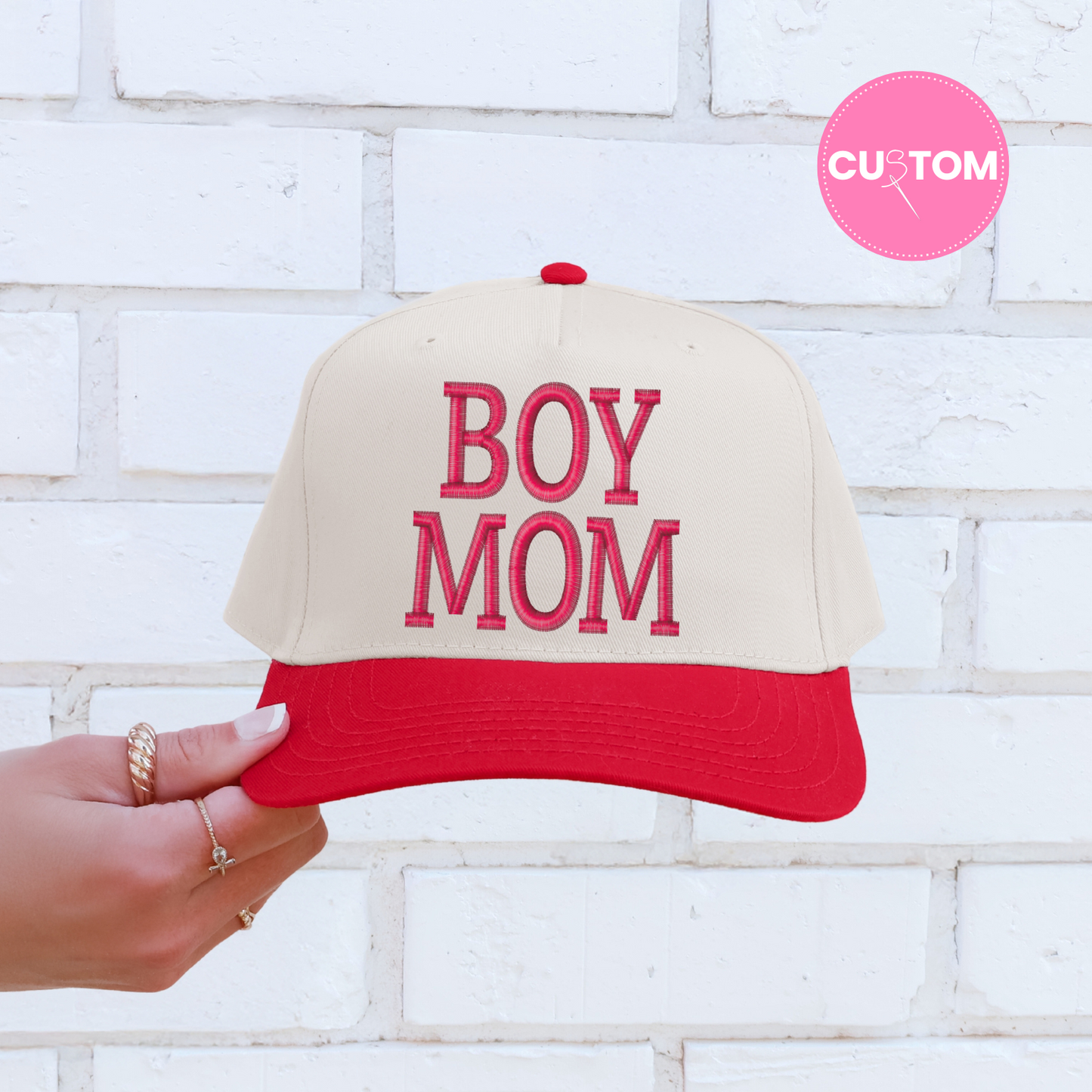 Custom BOY MOM (3D PUFF) Two Tone Hat