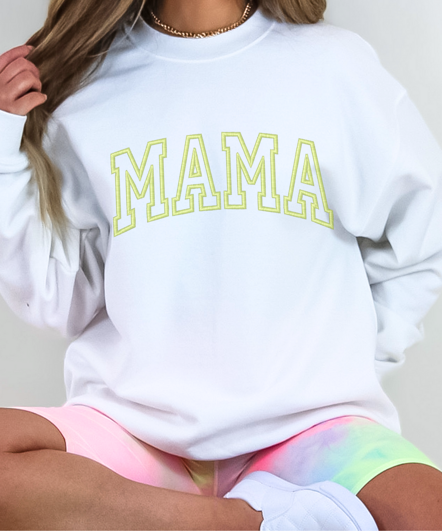 Custom Outline MAMA Embroidered Sweater